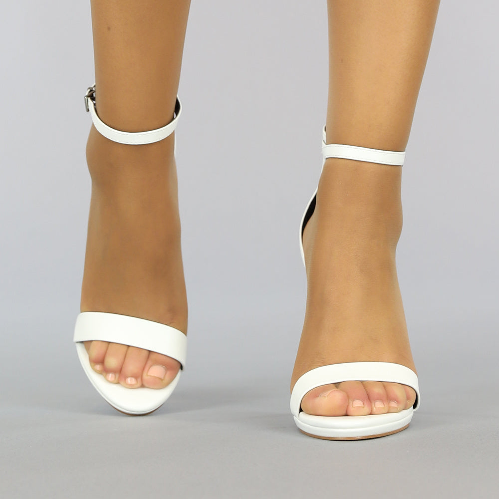 Witte Stiletto Sandaletten met Peeptoe