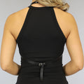 Zwarte Harnas Halter Top