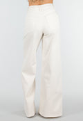 Beige Extra Wide Leg Jeans met Hoge Taille en Stretch