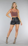Oranje Fishnet Glitter Tank Top