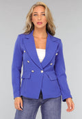 Blazer met Knopen in Royaal Blauw