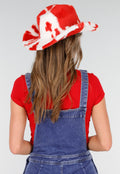 Rode Cowboyhoed met Koeienprint van Faux Fur
