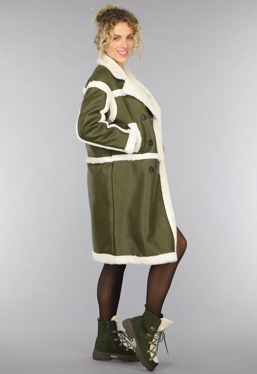 Donkergroene Lammy Trench Coat
