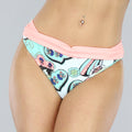 Zalm Geplooide Push-Up Beugel Bikini met Paisley Print