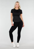 Zwart Sport T Shirt met Korte Mouw en Stretch