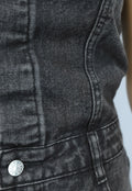 Strapless Denim Cargo Jumpsuit