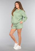 Groene Short Set met Hoodie