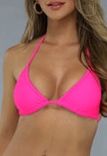 Triangel Bikini Top in Neon Roze