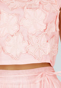 Roze Bloemen Crop Top met Mouwloos Model