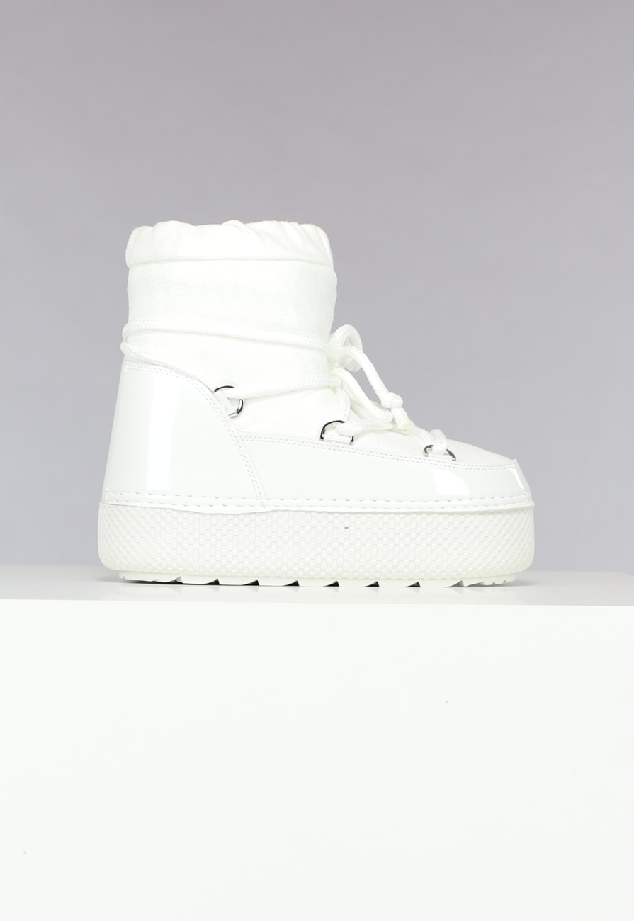 Witte Sneeuwlaarzen met Shiny Details