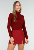 Bordeauxrode Skort met Stretch en Split