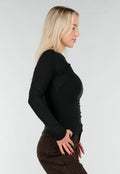 Zwarte Top met Cut Out en Gouden Detail