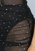 Mesh Glitter Jurk met Korset Look