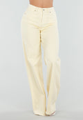 Lichtgele Wide Leg Tall Stretch Jeans van Denim