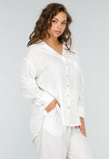 Wit Tweedelig Setje met Geborduurde Blouse en Broek