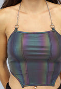 Reflecterende Halter Top met Ketting