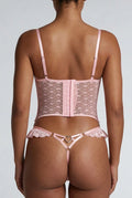 Lichtroze Hartjes Bustier Lingerie Set