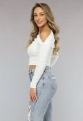 Asymmetrische Stretchy Witte Top