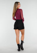 Zwarte Skort met Stretch en Splitjes