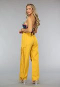 Mosterd Gele Parachute Broek met Zakken