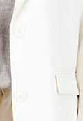 Crèmekleurige Oversized Blazer met Reverskraag en Knopen